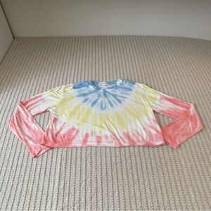Dreamsicle - Tie-Dye Long Sleeve Crop Top - Size: Small
